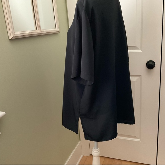BLACK FRONT BUTTON BLOUSE, SIZE L - Picture 3 of 7